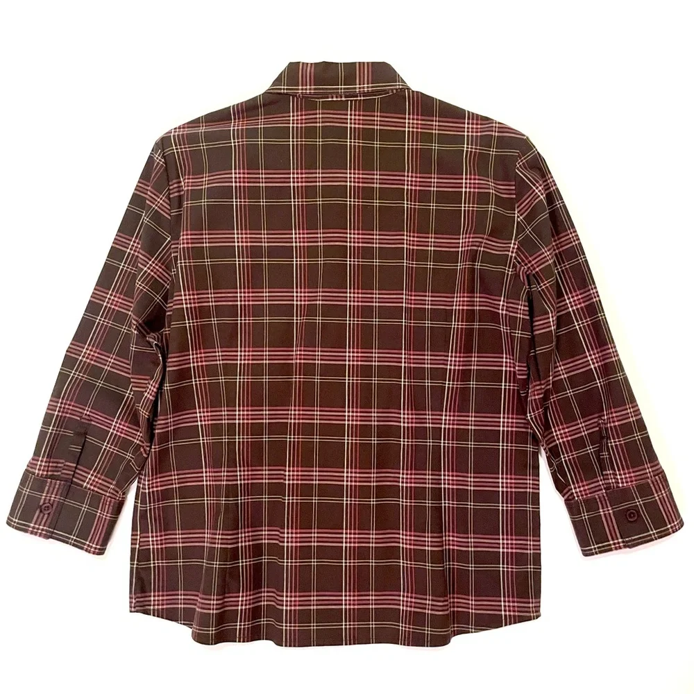 St. John’s Bay 3/4 sleeve button down shirt top - Picture 3 of 3